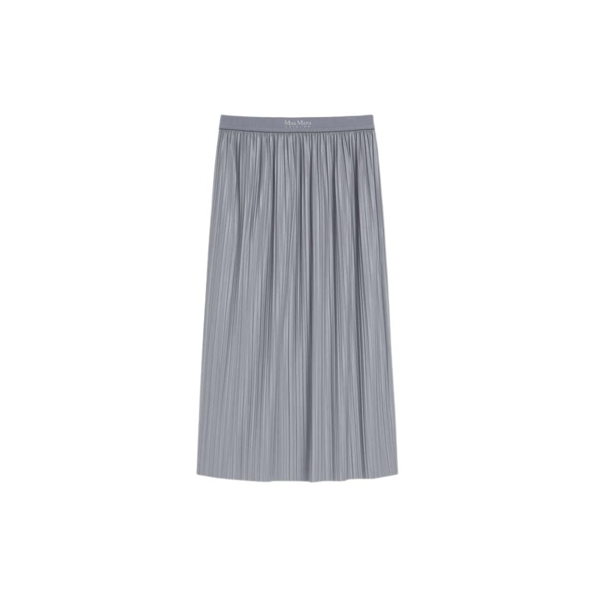 Gonna Donna lunga con effetto plissettato-Grigio