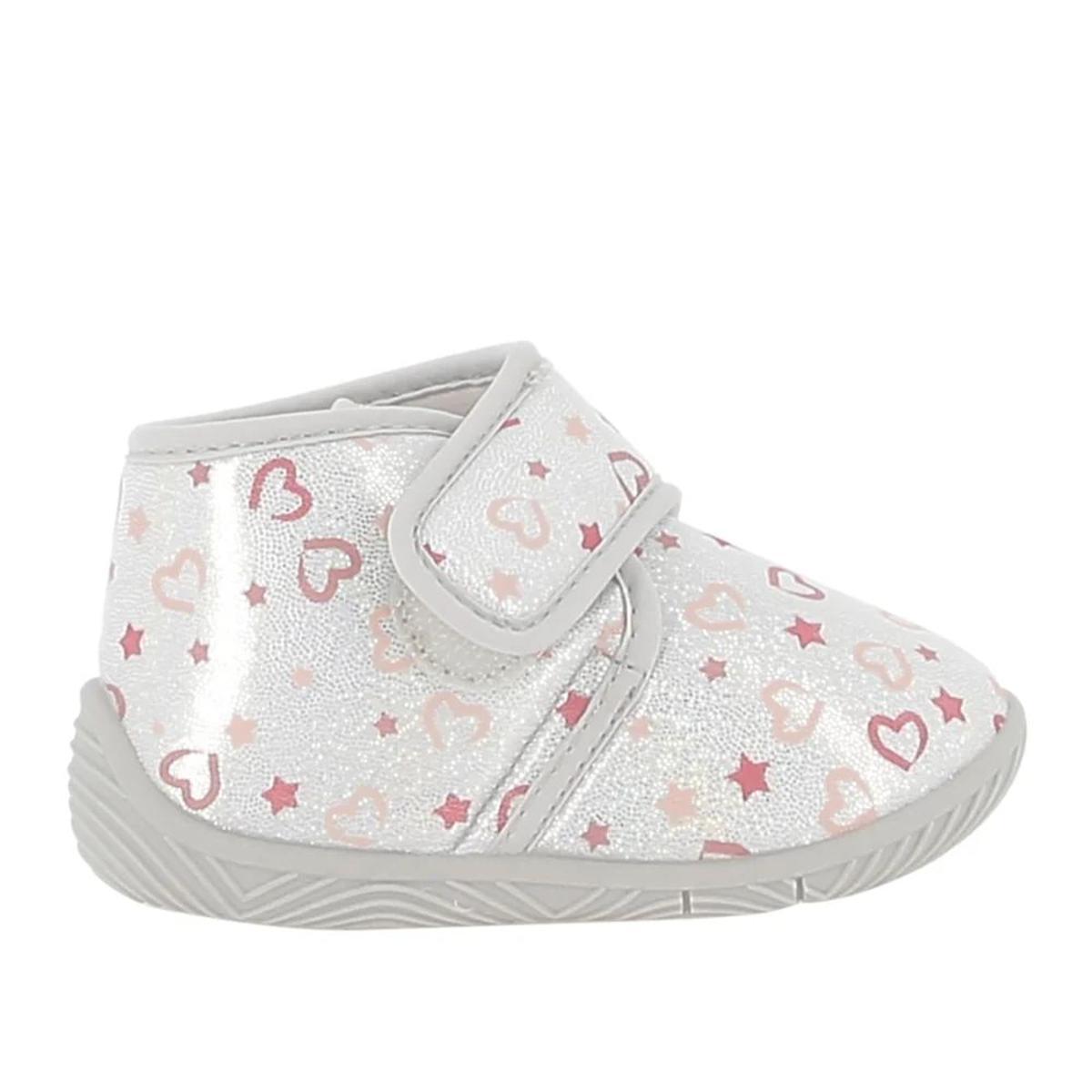 Chicco, Pantofole Bambina, Ciabatte Asilo e Casa Flessibili, Leggere e Traspiranti, con Comoda Chiusura a Strappo, Designed in Italy-Argento