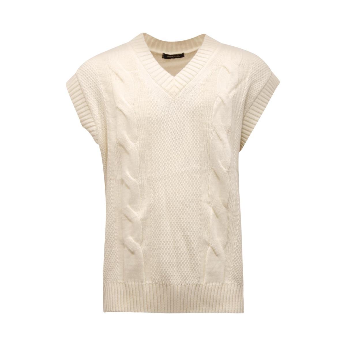 Imperial 6194AR maglione smanicato uomo man wool blend sleeveless sweater-Bianco