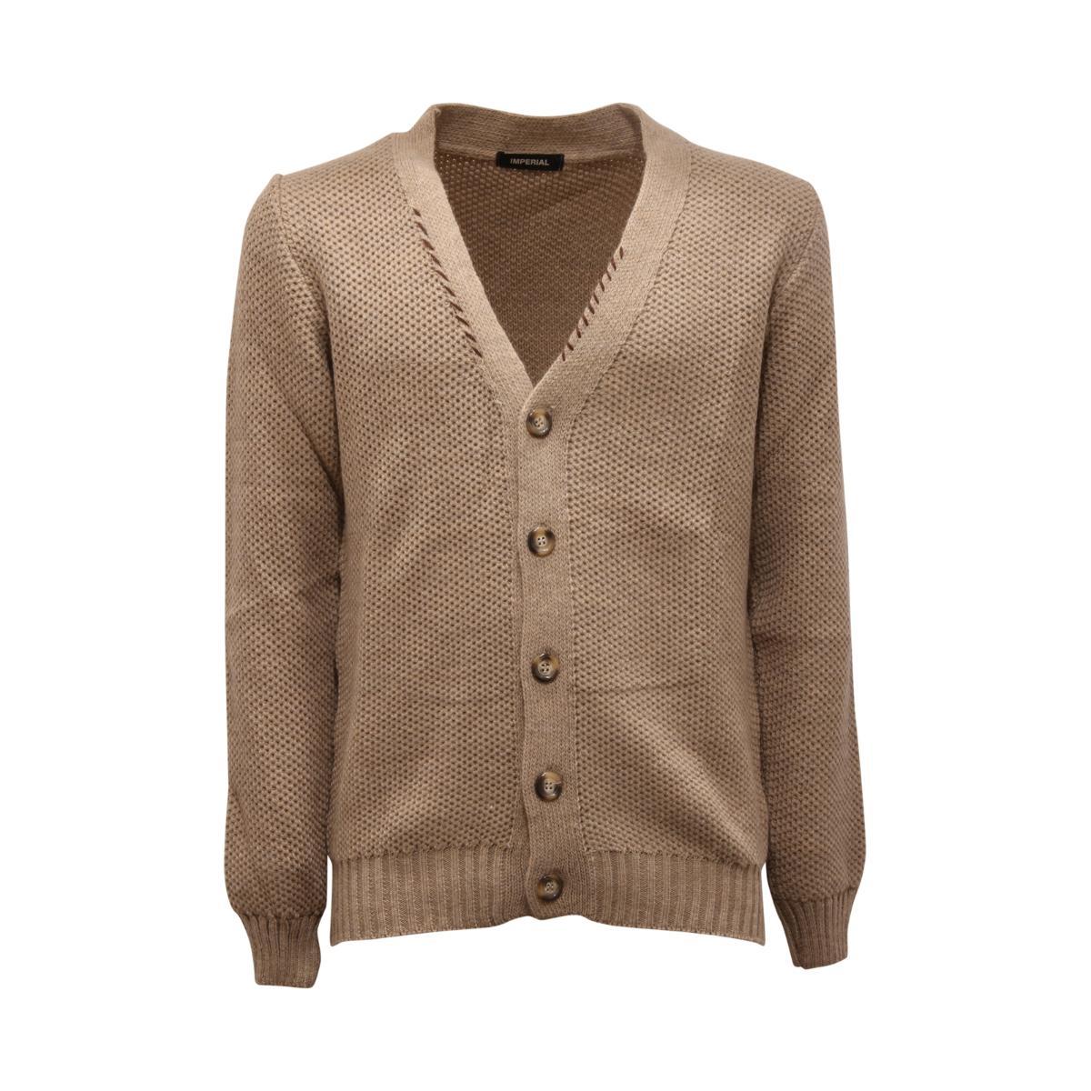 Imperial 6025AR cardigan maglione uomo man wool blend sweater