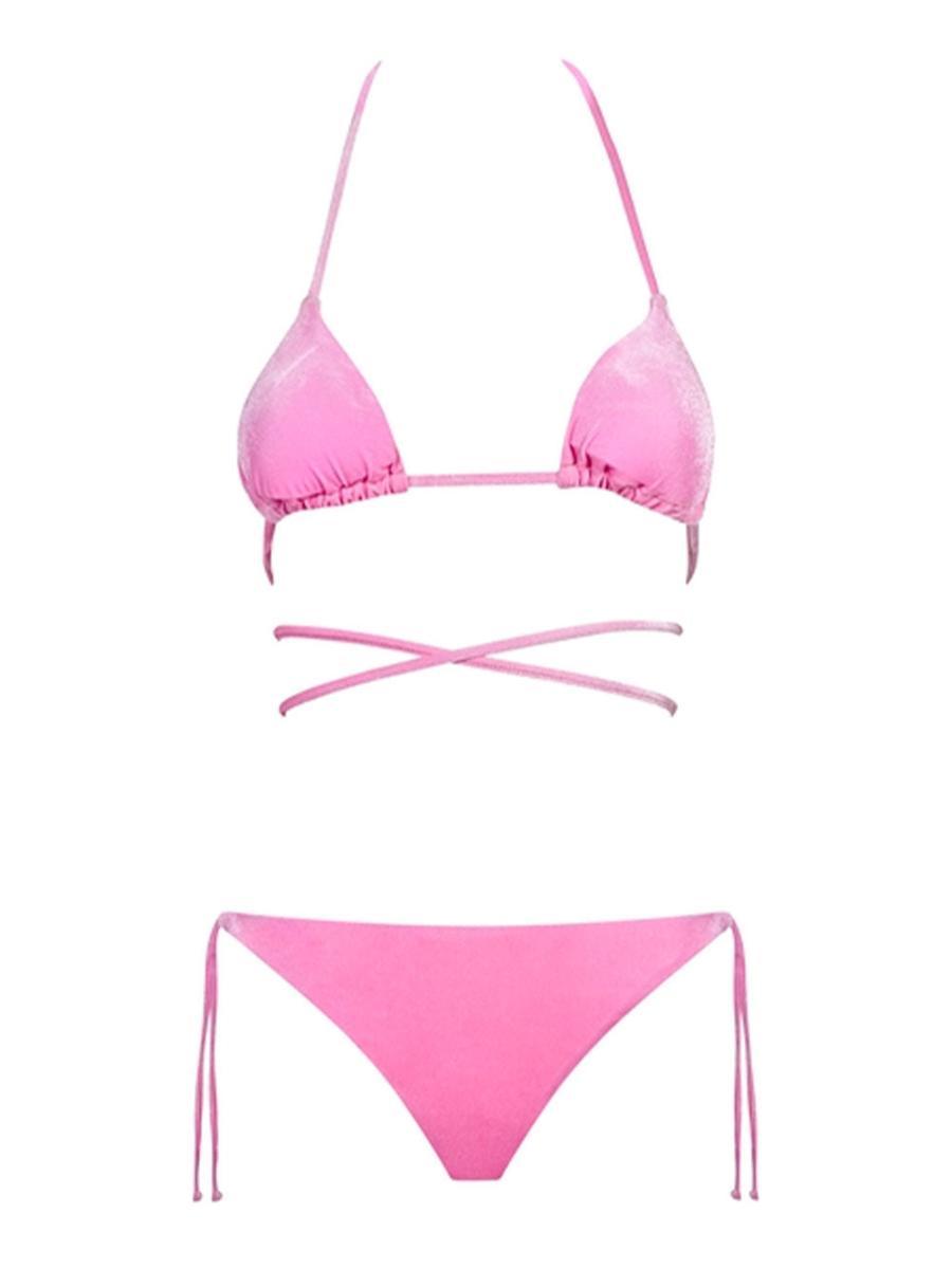 Costume triangolo Donna Kate Velluto Rosa