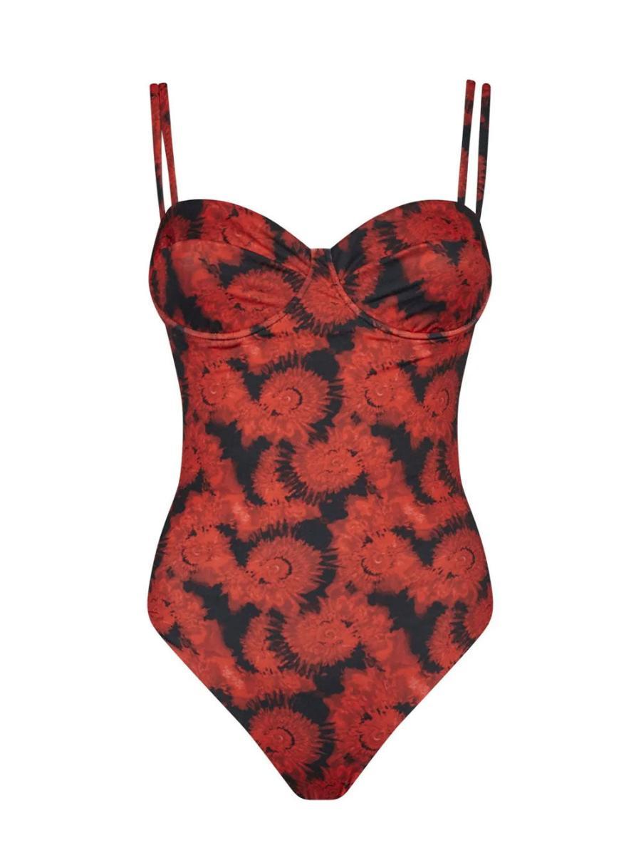 Costume intero Donna Brigitte Tie Dye Rosso