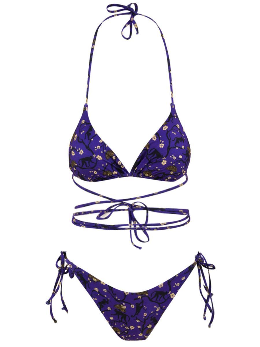 Costume Donna Kate viola con stampa