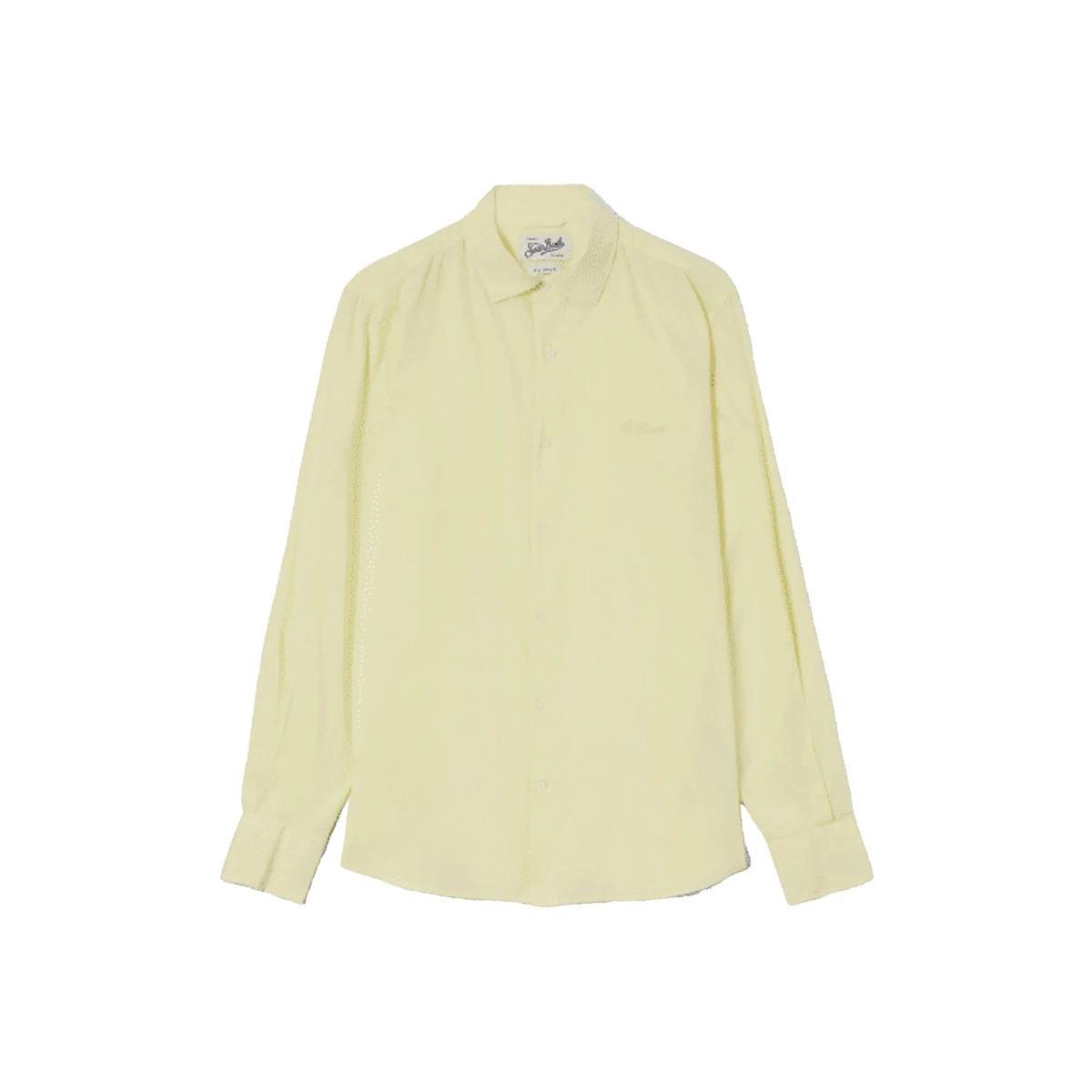 Camicia Chemise in Cotone Burro by MC2 Saint Barth-Giallo