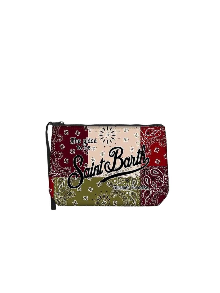 MC2 SAINT BARTH Pochette Aline Unisex a righe bianca e verde acqua-Multicolore