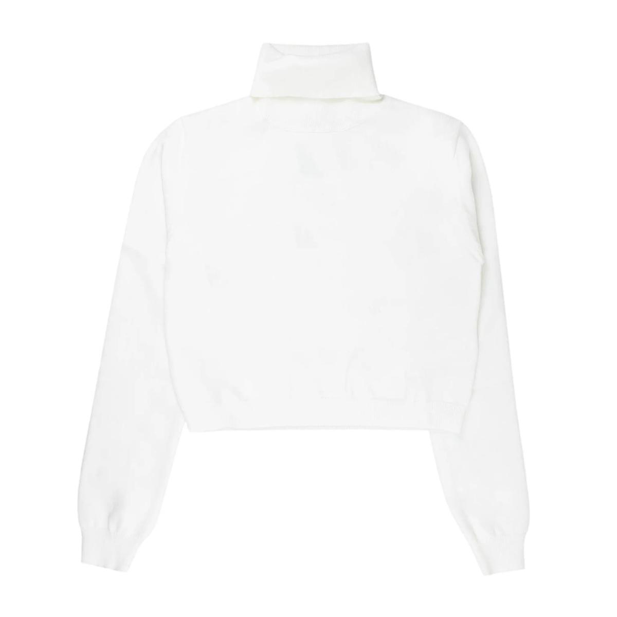 Maglia Bambina a collo alto bianco-Bianco