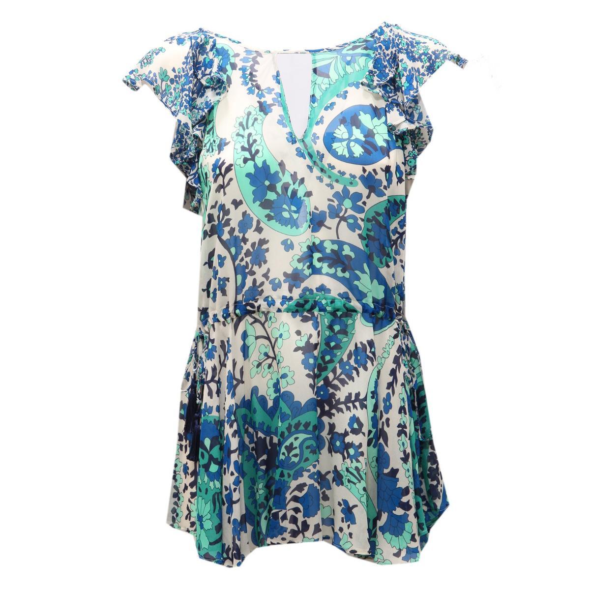 3781AG maglia da donna TWIN-SET blu/verde viscose top donna