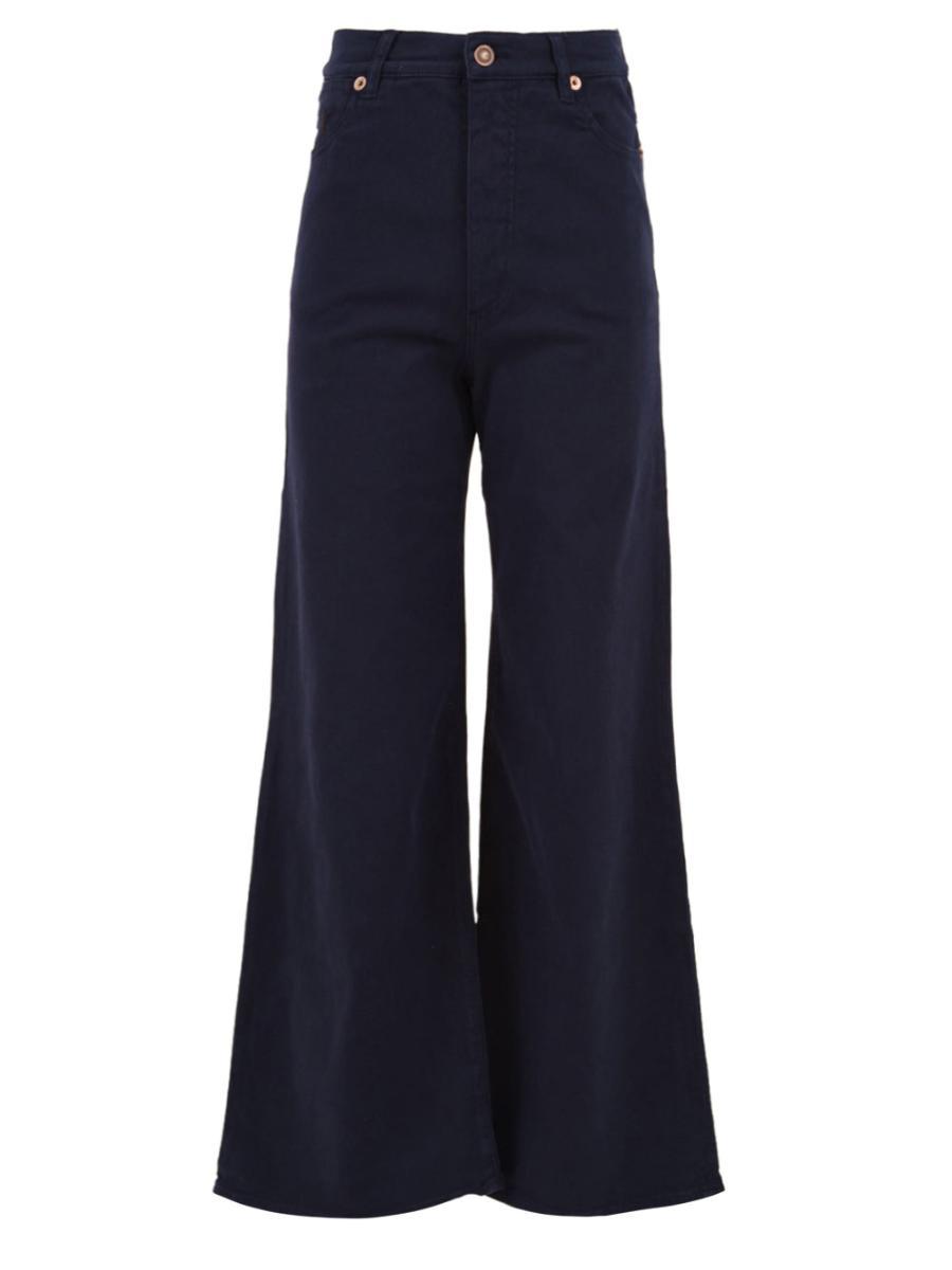 Pantalone a zampa in blu da donna