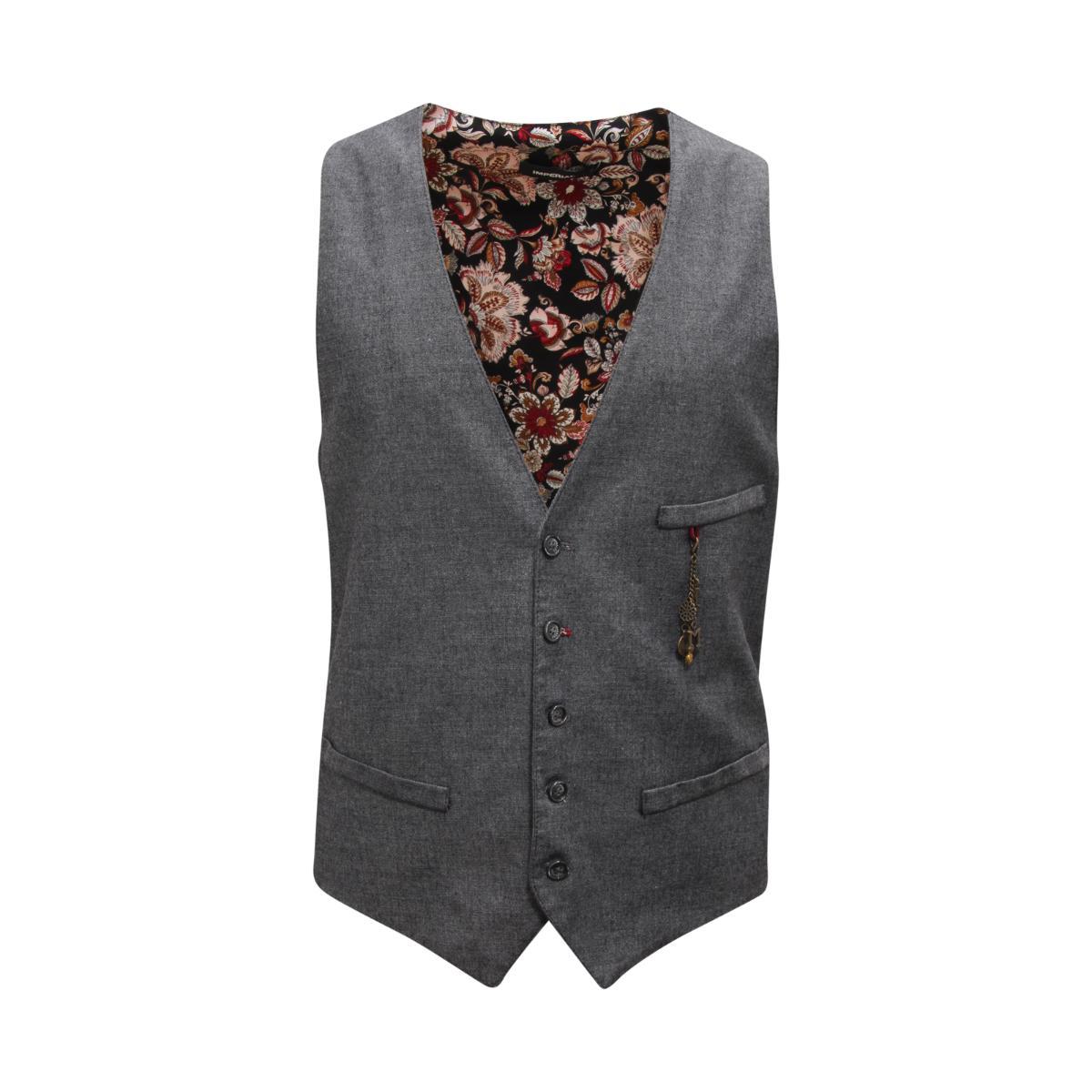 P0415 GILET UOMO IMPERIAL MAN WAISTCOAT GRAY/BLACK