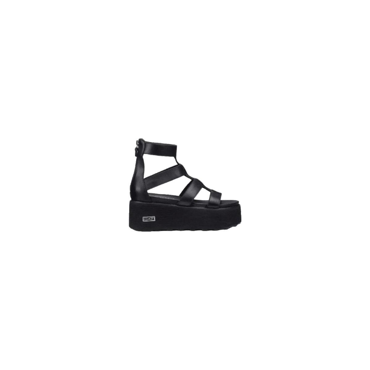 CULT NANCY 3459 Sandalo Donna in Pelle con Zip-Nero