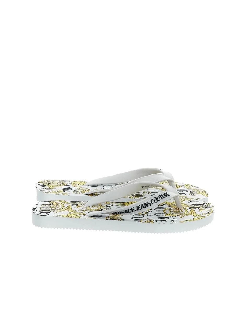 VERSACE JEANS COUTURE Infradito Logo Couture Donna White