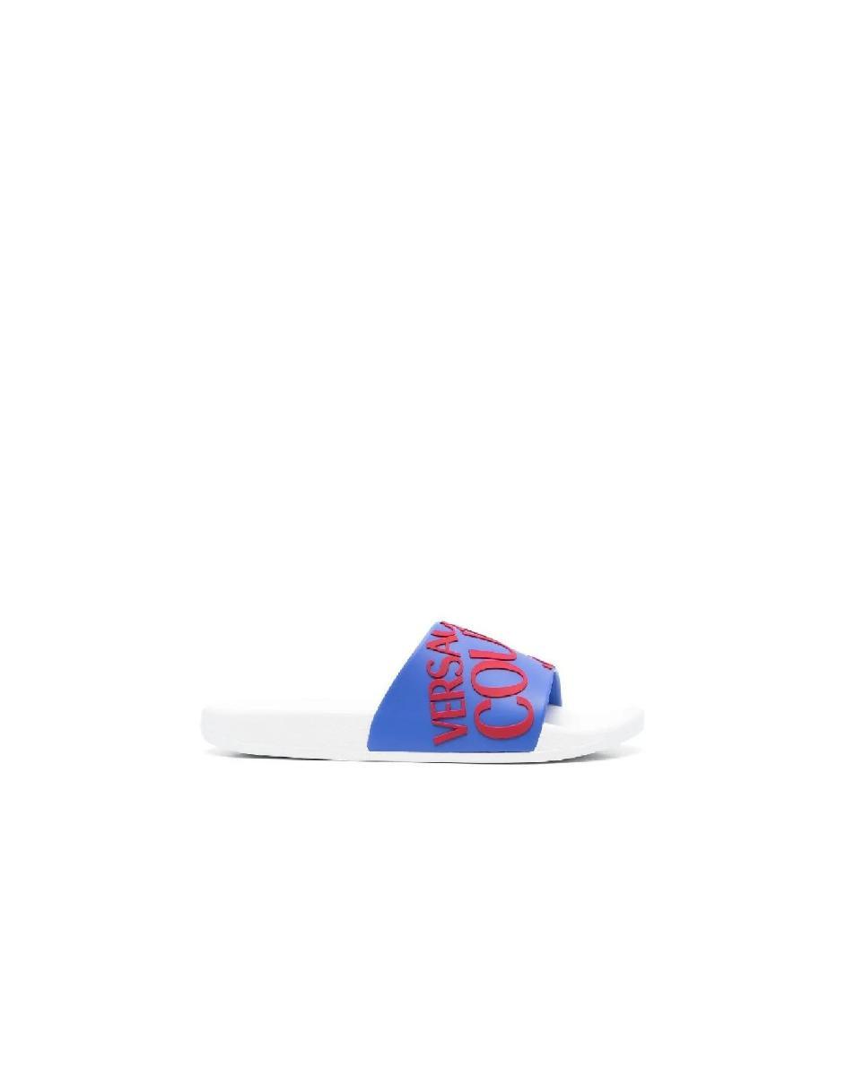 Versace Jeans Couture Ciabatta Con Fascia Logo Lettering A Contrasto