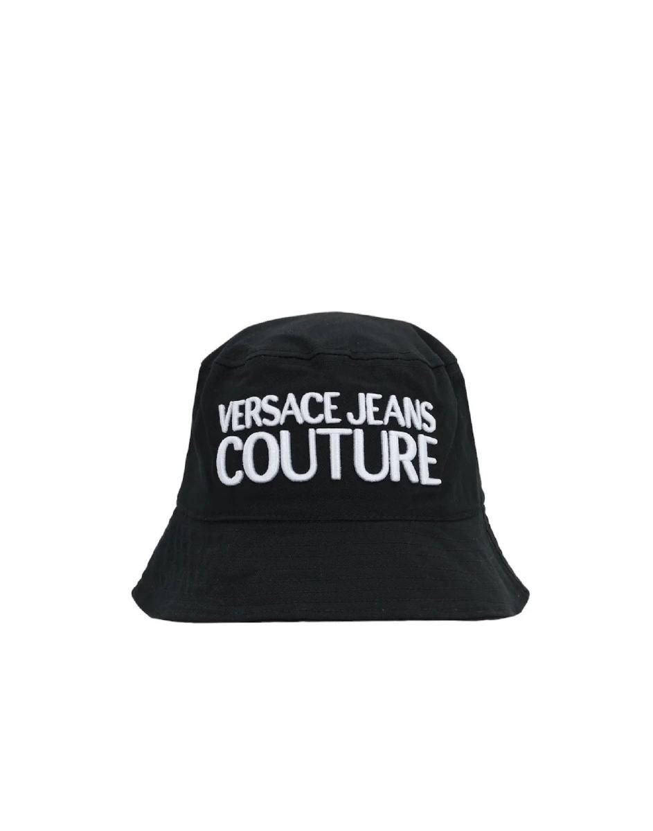 VERSACE JEANS COUTURE Cappello Cloche da Uomo Marchio, Modello Bucket 74YAZK05ZG009, Realizzato in Cotone.