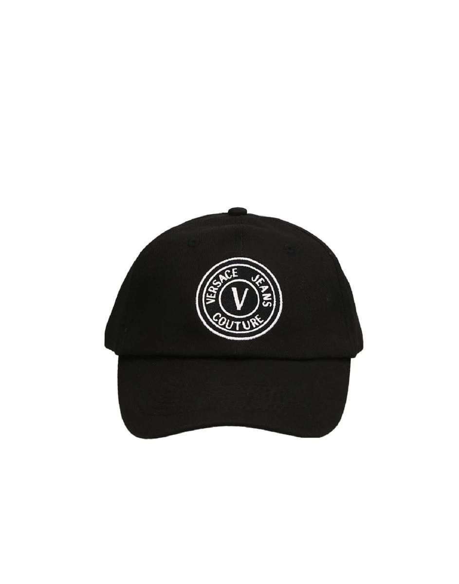 Versace Jeans Couture Cappello Baseball Unisex Black Con Logo Ricamato White