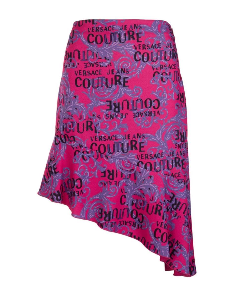 Versace Jeans Couture Gonna Fucsia/viola, Stampa Logo Baroque All Over