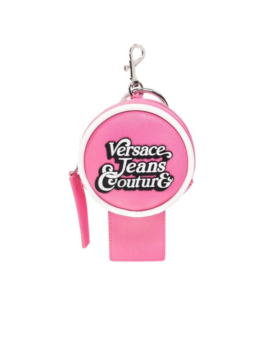 Versace Jeans Couture Portachiavi Rosa Con Logo Lettering