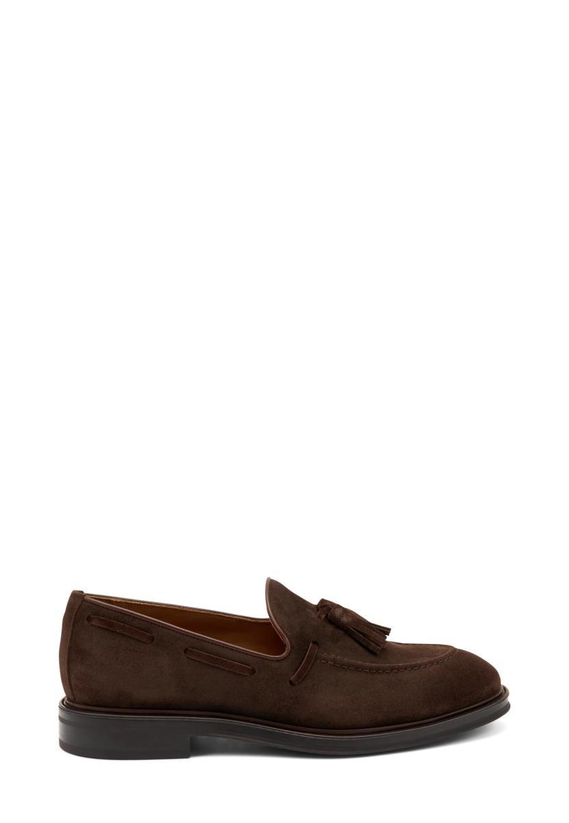 Frau - Mocassino con Nappine in Suede-Marrone