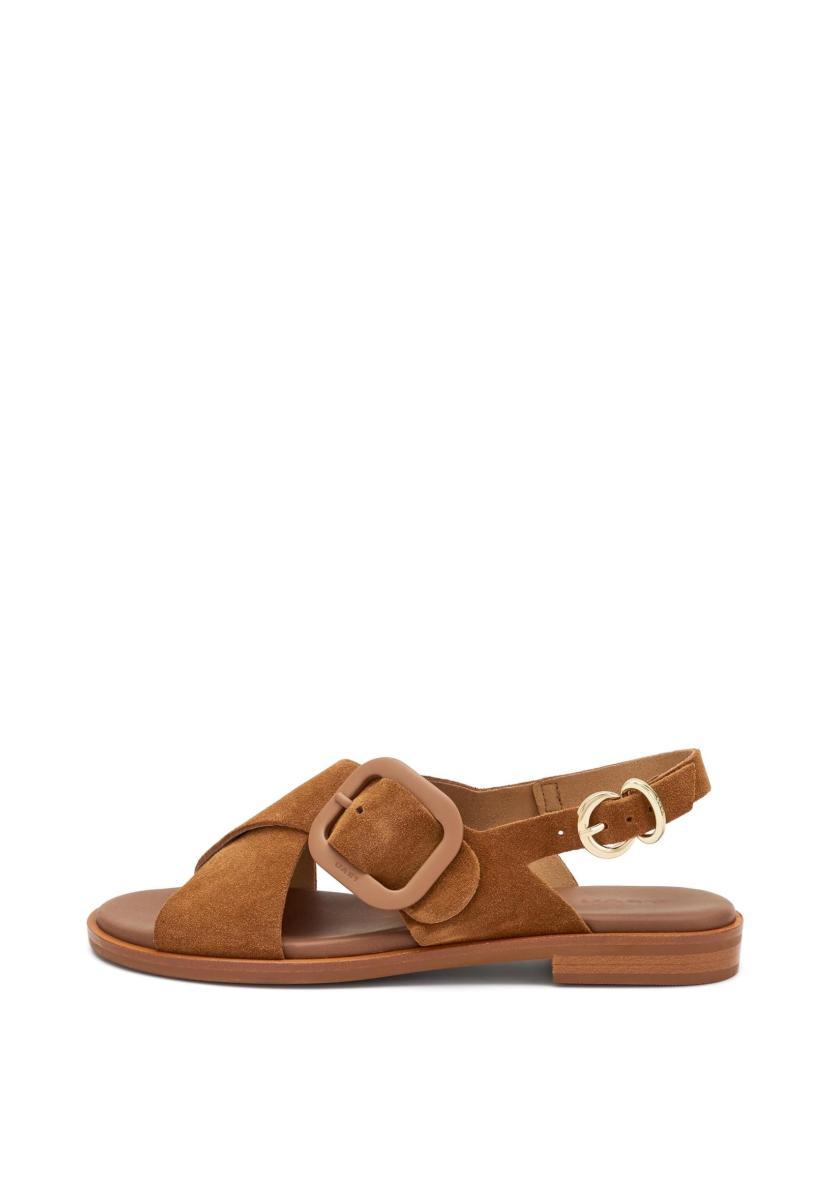 Frau - Sandali in Pelle Scamosciata con Fibbia in Tono