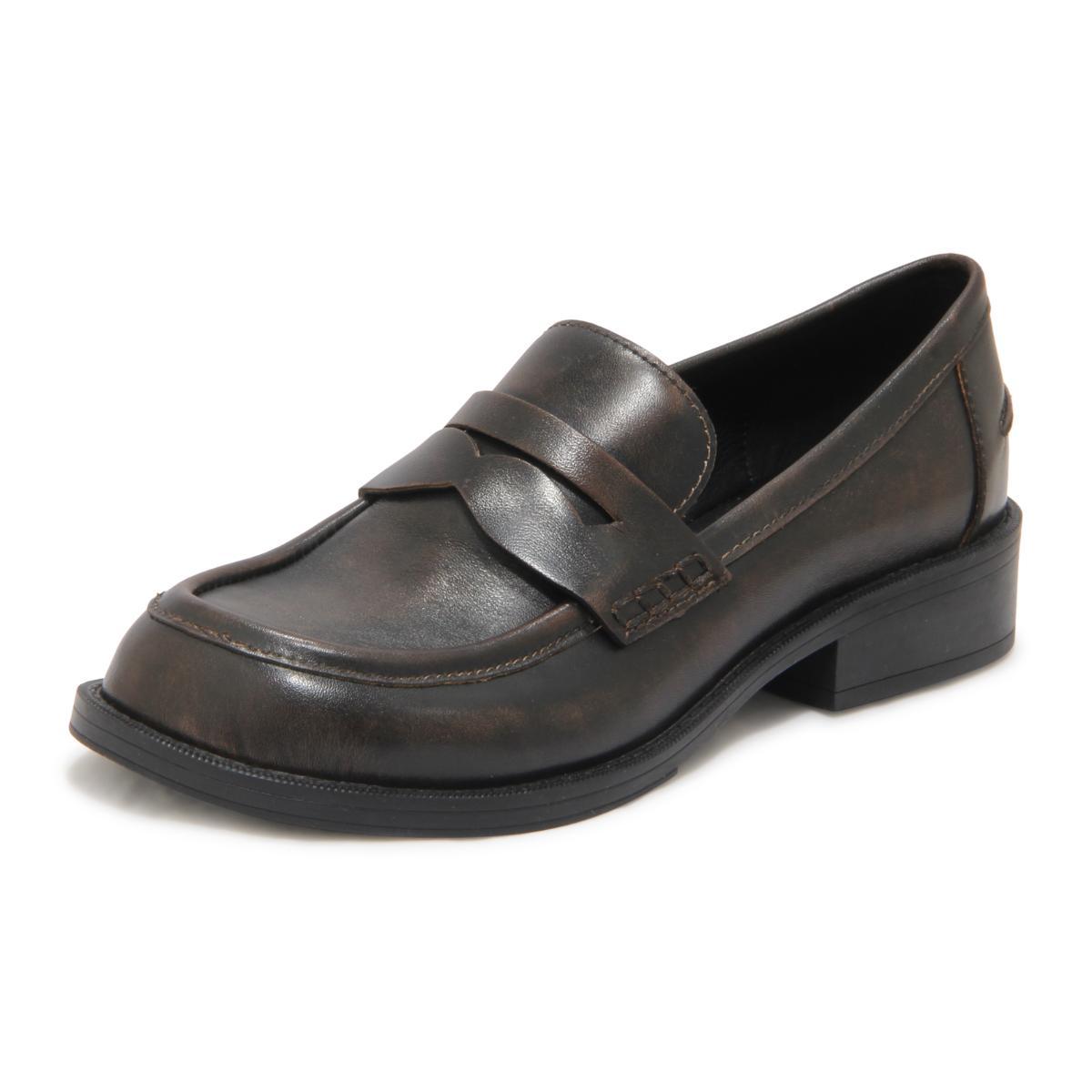 P5015 MOCASSINO DONNA ASH RINGO WOMAN LOAFER BLACK-Nero