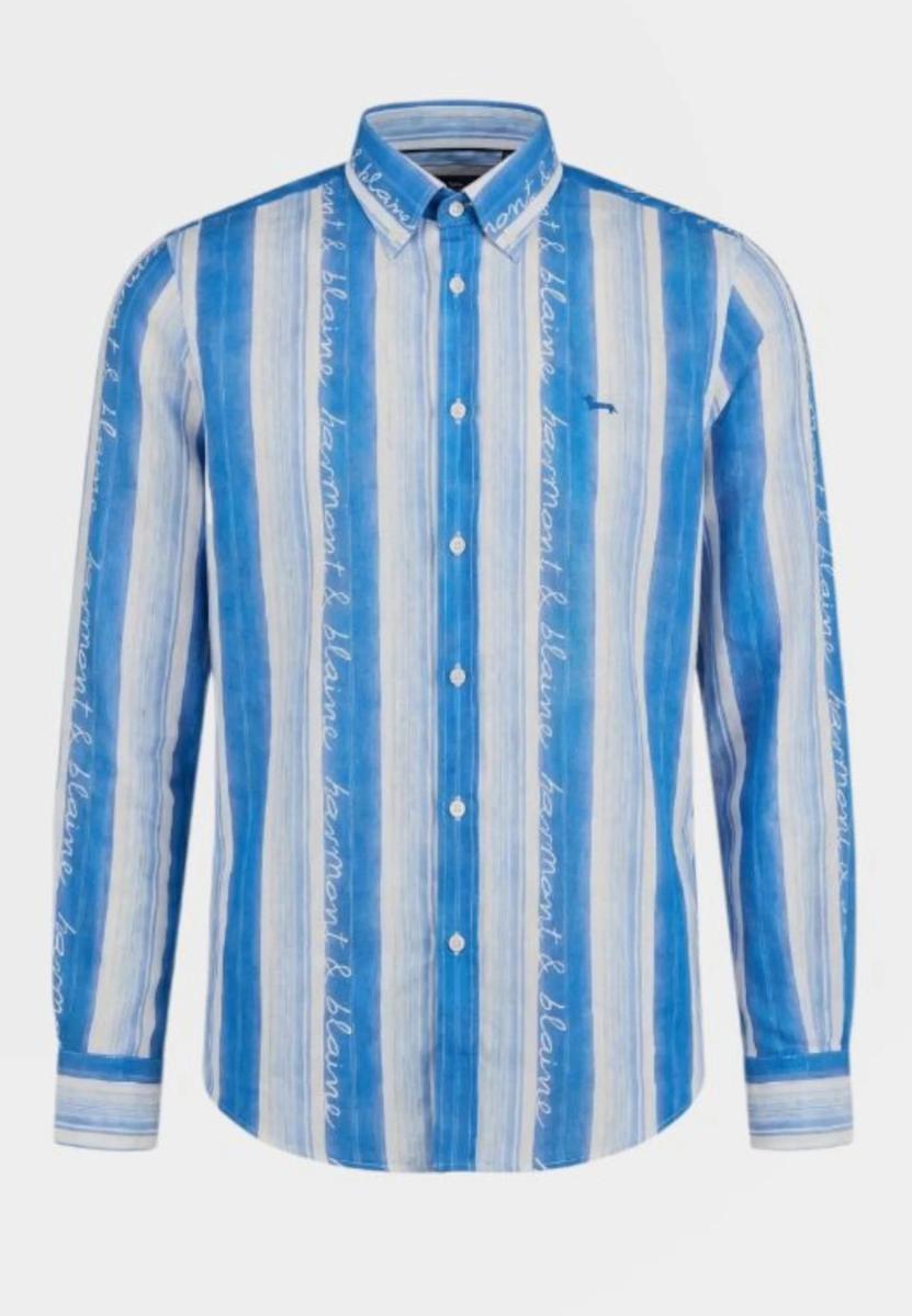 Harmont&blaine Camicia Azzurra Con Stampa-Azzurro