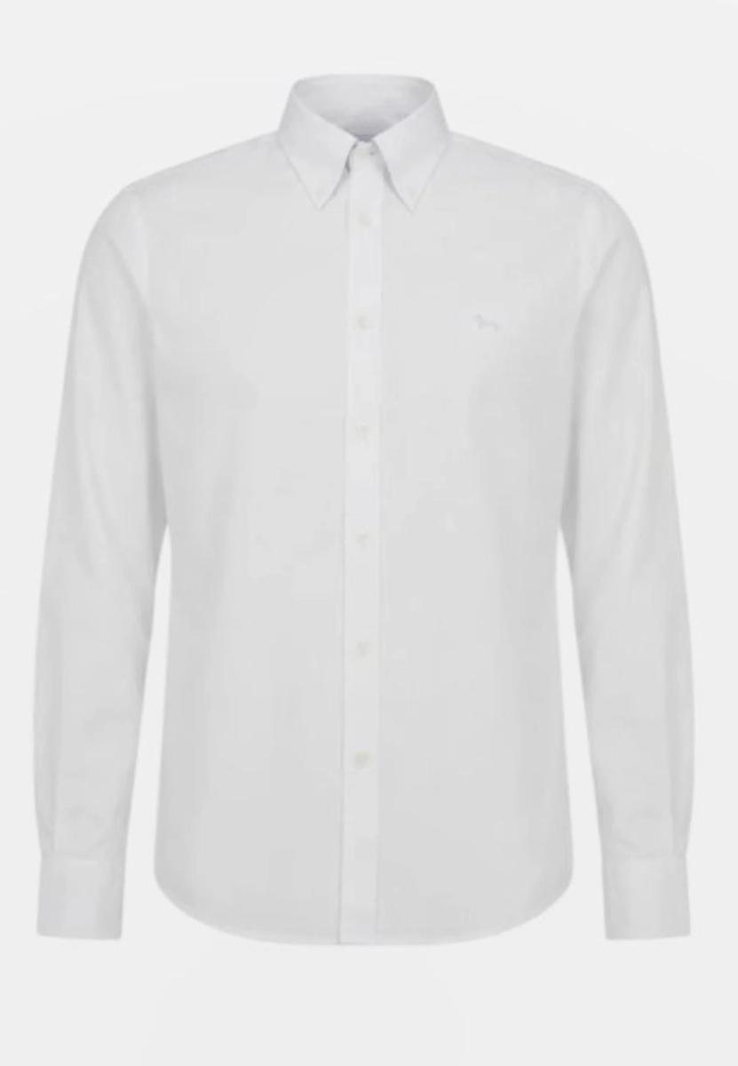 Harmont&blaine Camicia Bianca Con Logo Tono Su Tono
