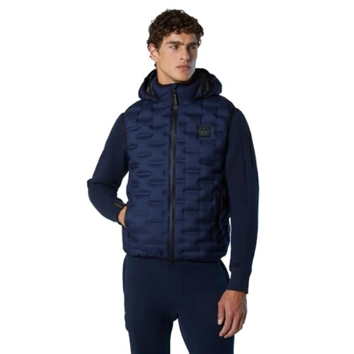 Gilet Uomo Laser trapuntato senza cuciture Blu navy