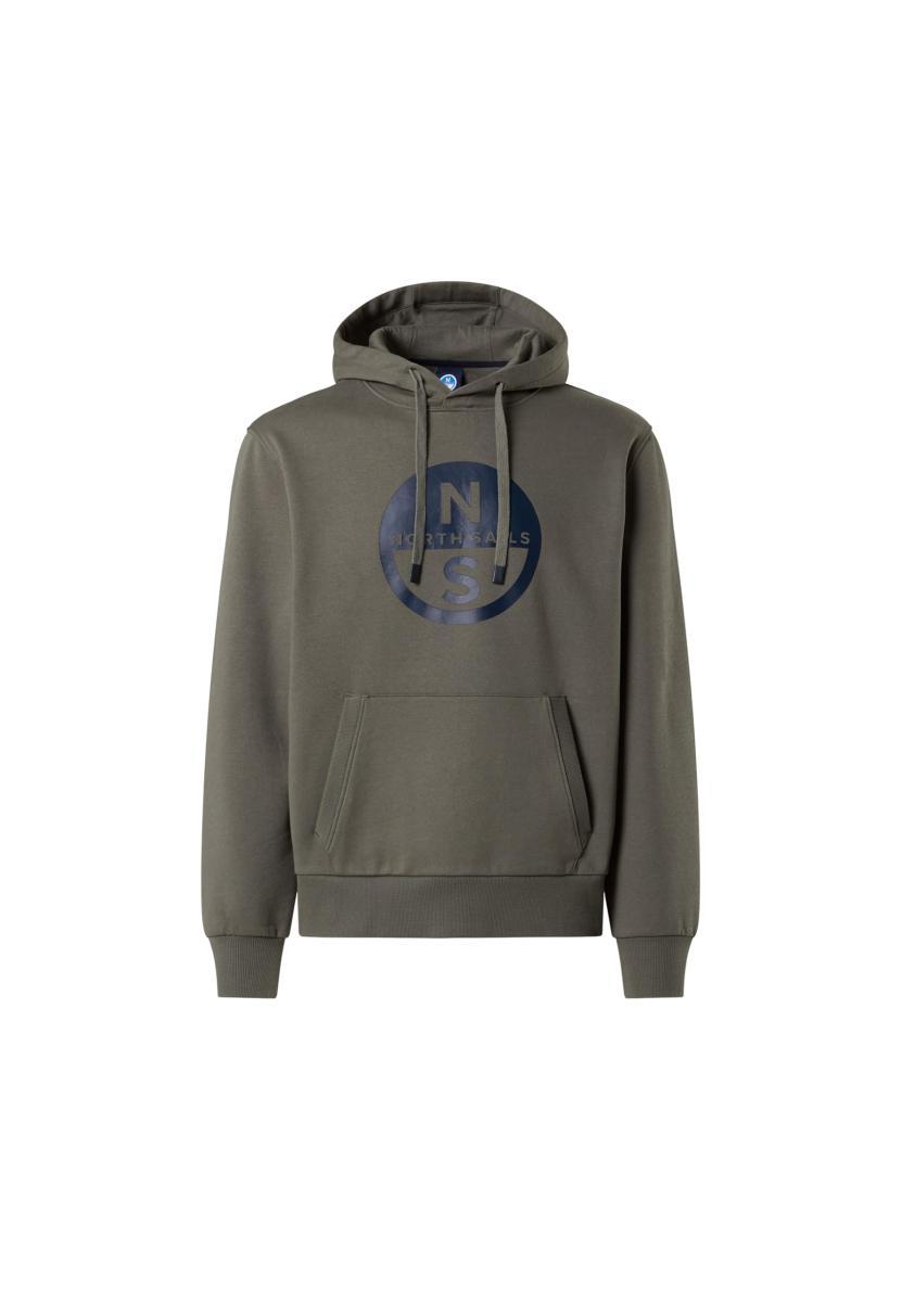 NORTH SAILS Felpa con Cappuccio e Maxi Logo-Verde