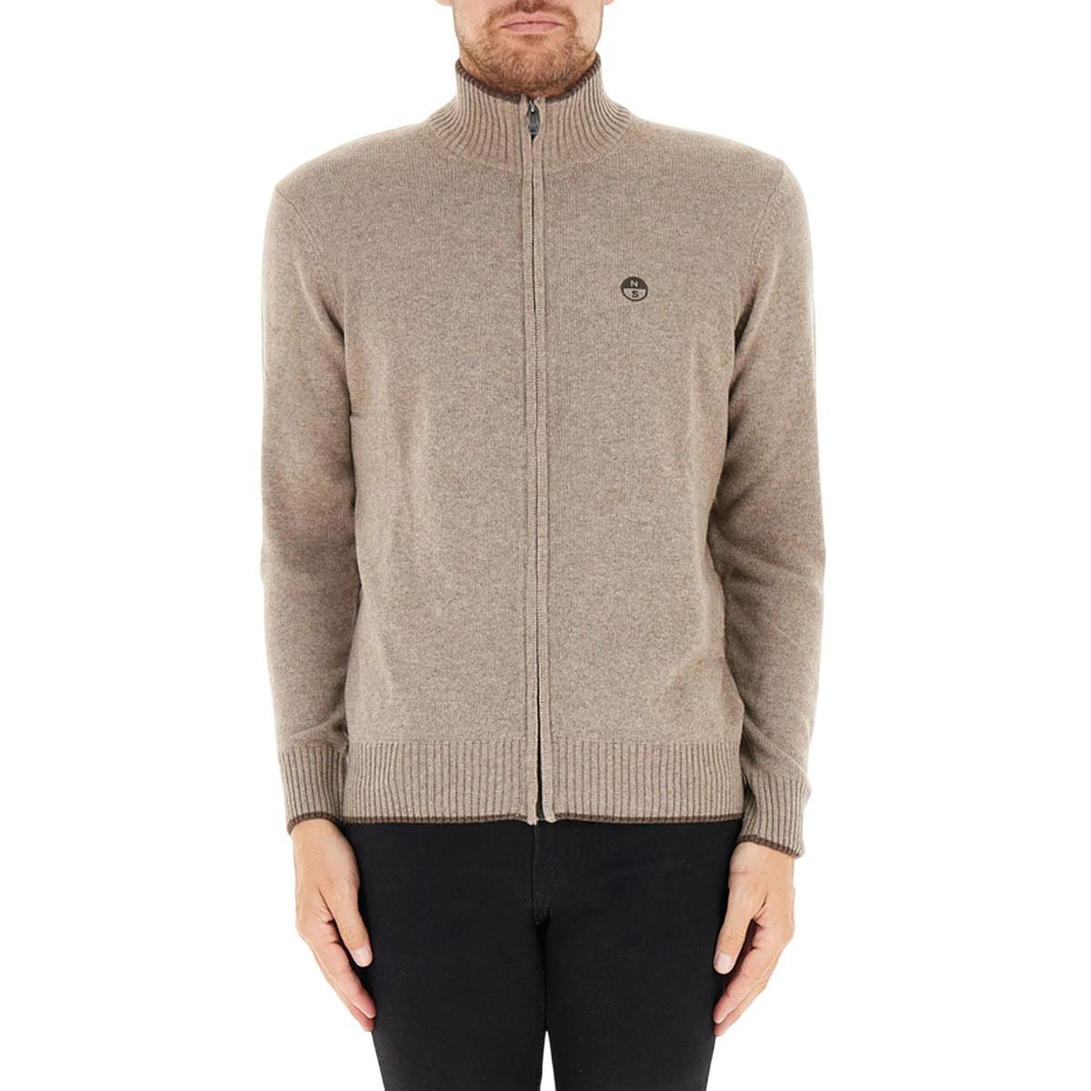Cardigan Uomo Beige full zip