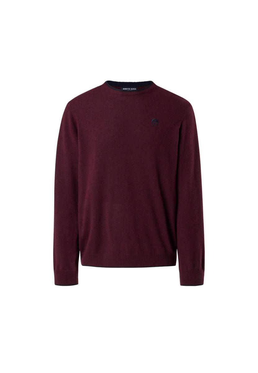 NORTH SAILS Maglione Girocollo con Logo Ricamato-Rosso