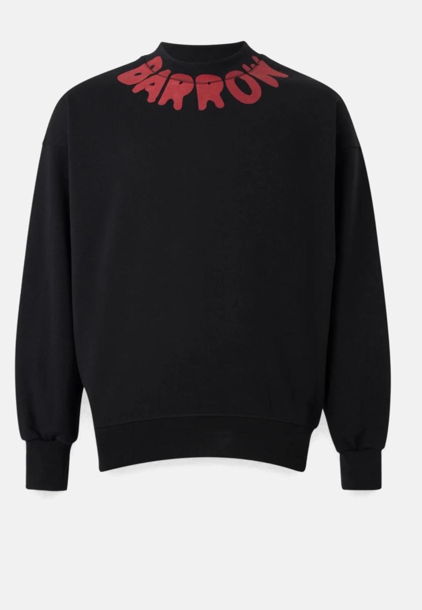 Barrow Felpa In Cotone Con Logo Lettering Red