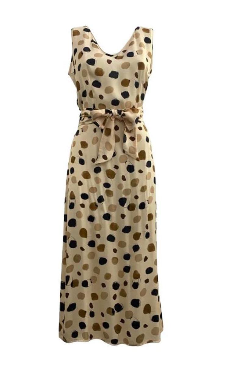 Manila Grace  Abito Midi Con Stampa A Pois All Over