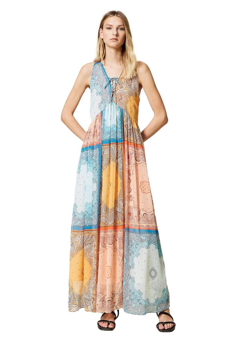 1935AQ abito donna TWIN-SET woman dress-Multicolore