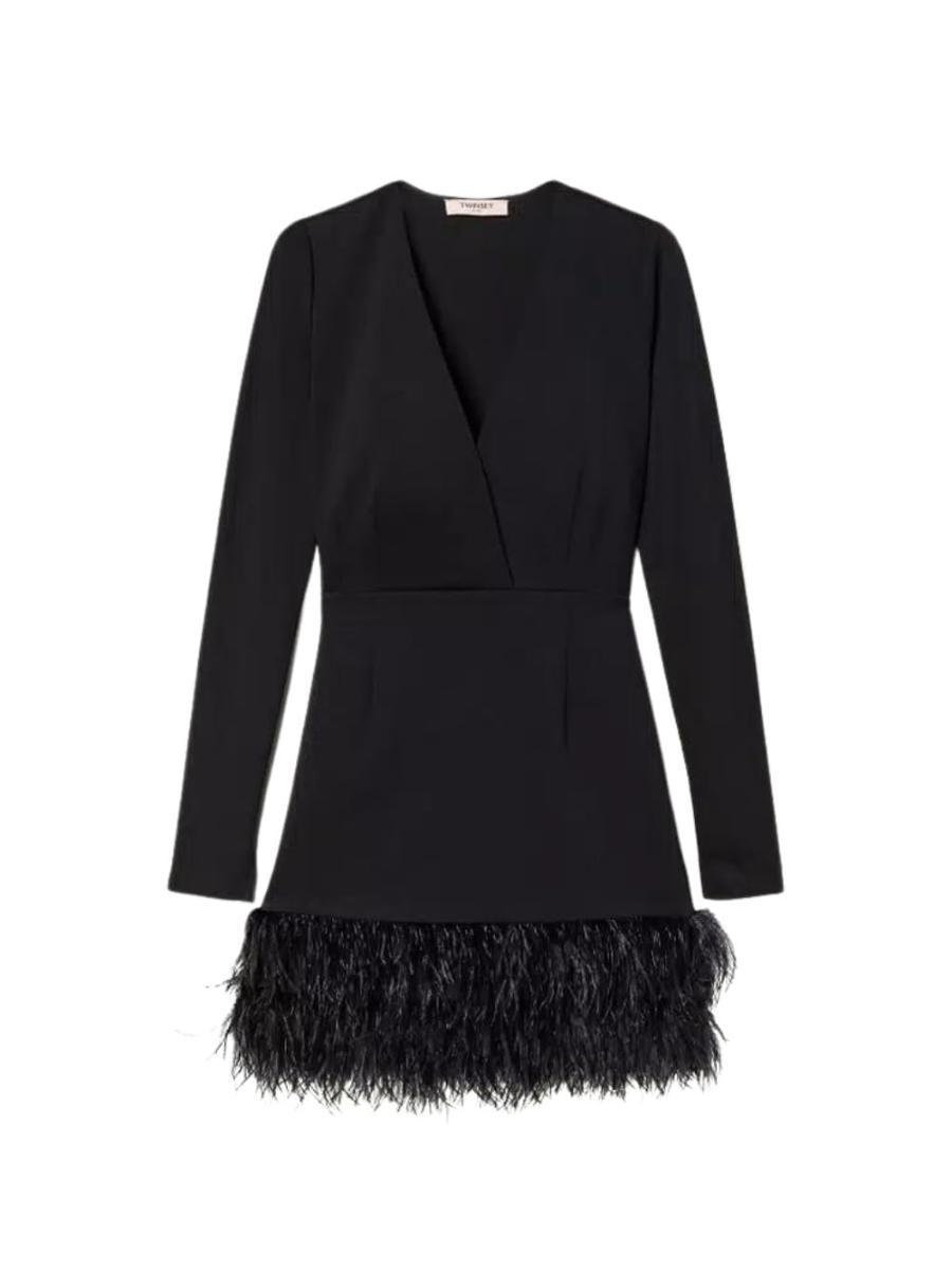 8170AQ abito tubino donna TWIN-SET woman dress black-Nero