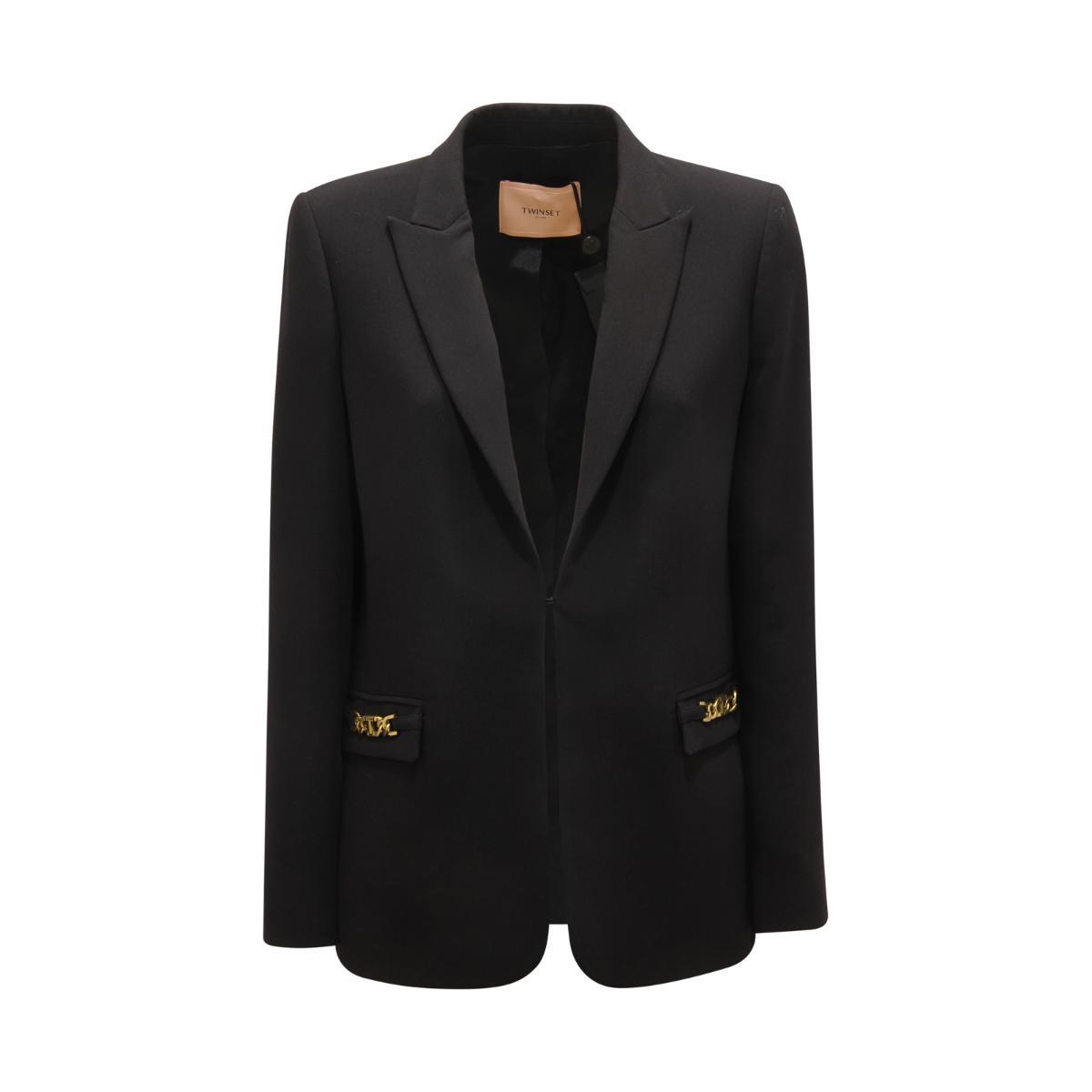 O5766 GIACCA DONNA TWINSET WOMAN JACKET BLACK