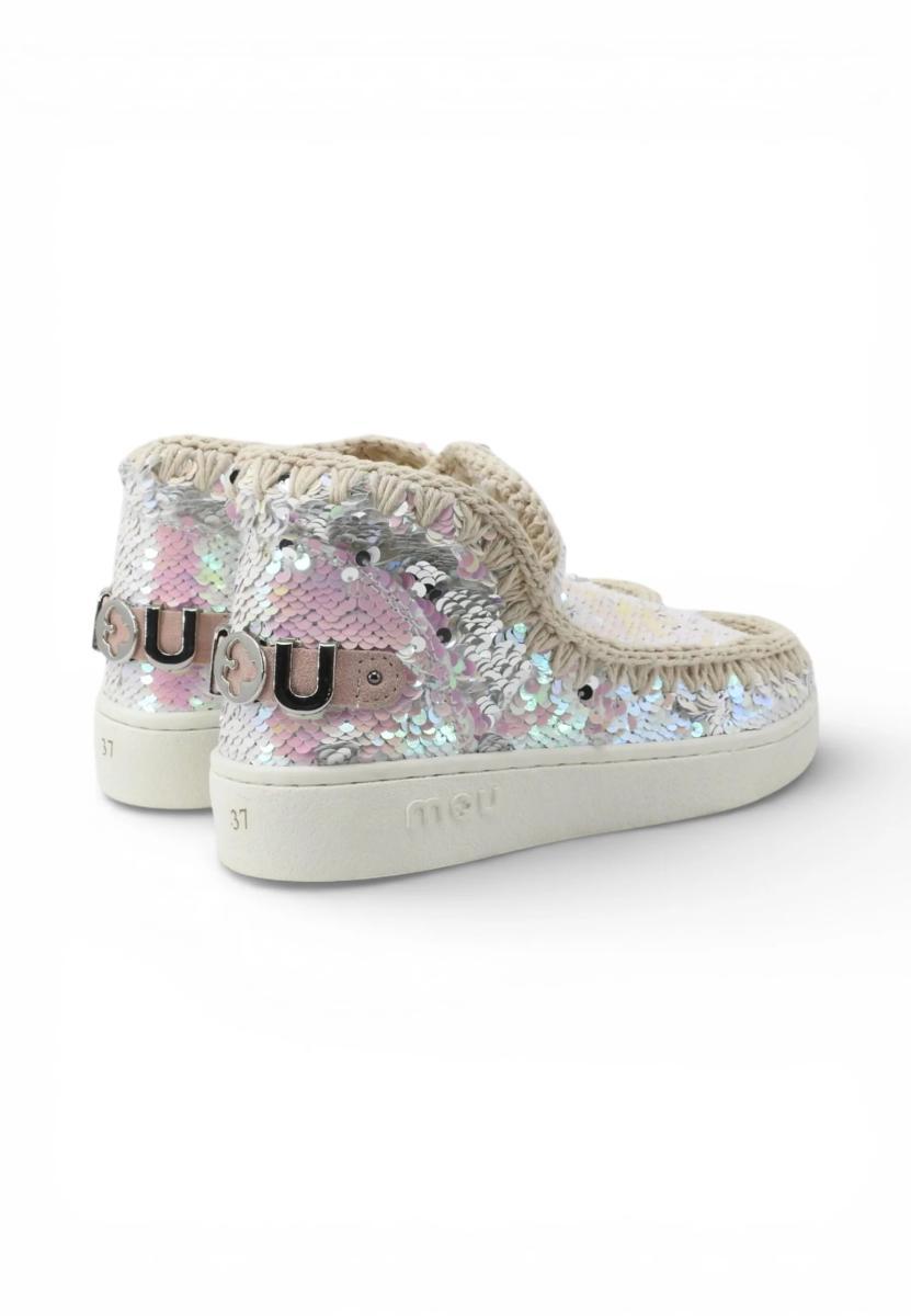 Mou Summer Eskimo all Sequins - Big Metallic Logo Sequins Gunmetal