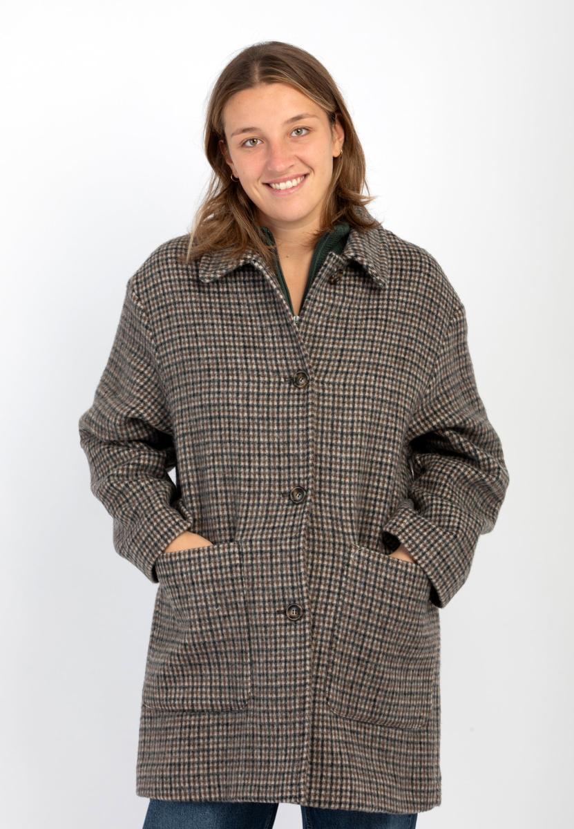 EMME MARELLA Cappotto Donna Lungo Lana Panno Fantasia ART. ZINNIA-Cammello