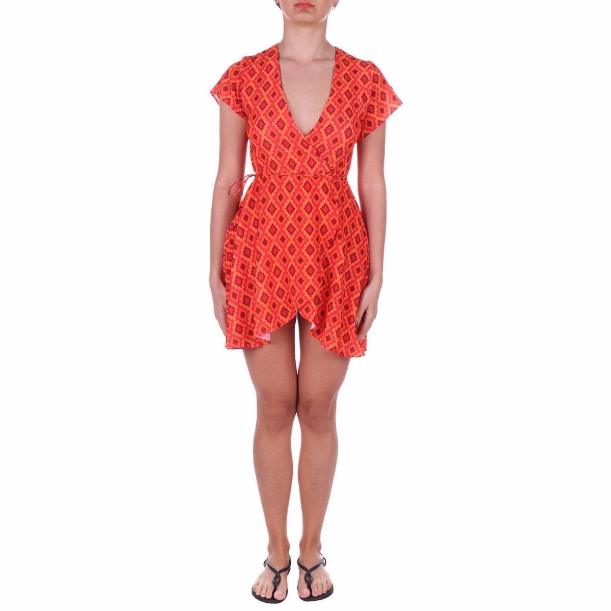 Abito donna con fantasia multicolor rosso