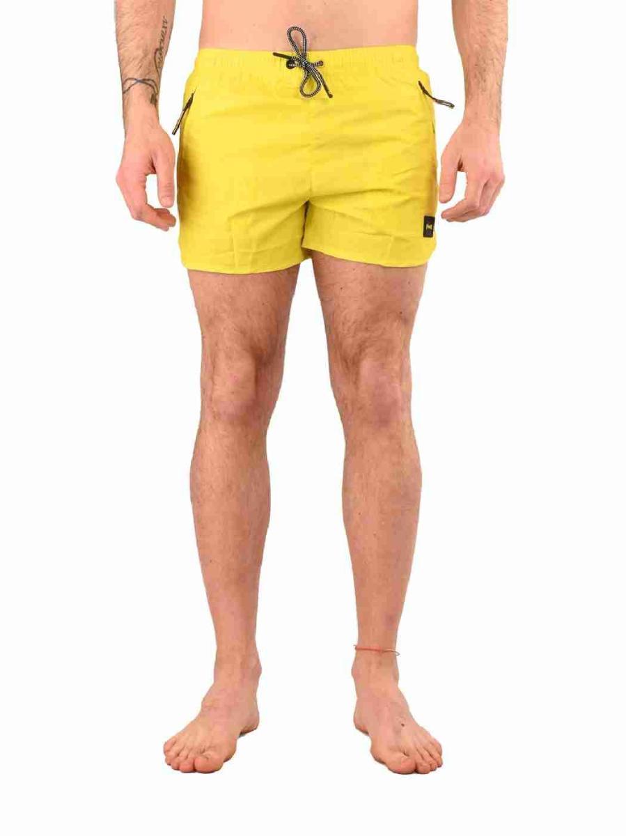 Costume Short da mare Uomo con zip Giallo