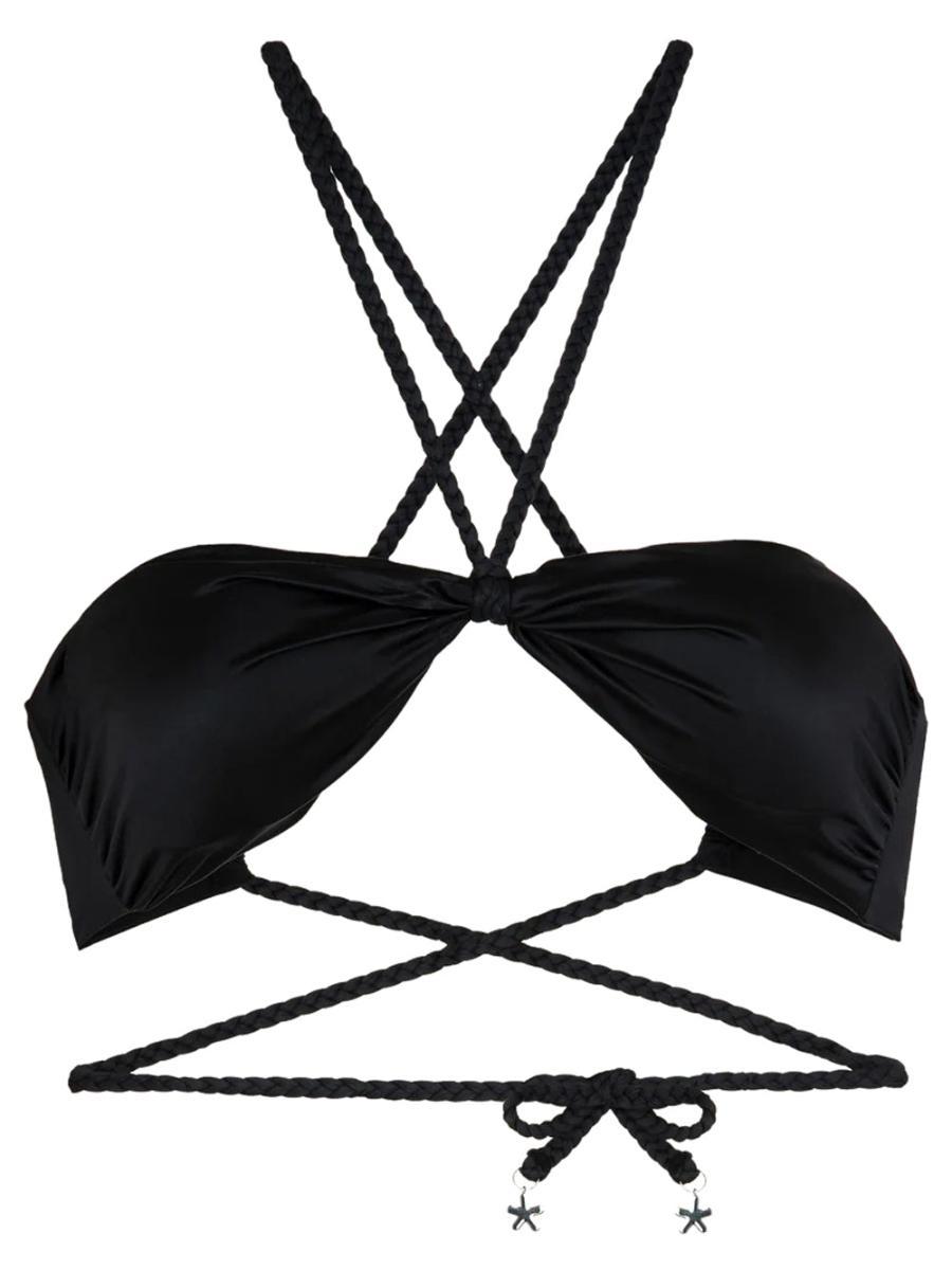 Costume Donna a fascia con treccina-Nero