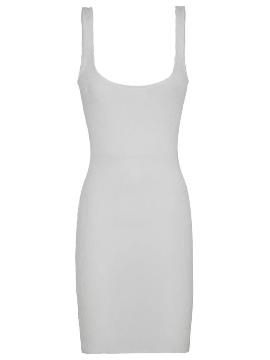 Abito Donna con scollo quadrato-Bianco