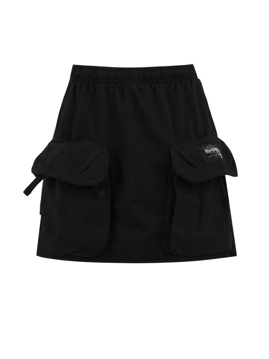 Gonna Donna cargo in cotone nero