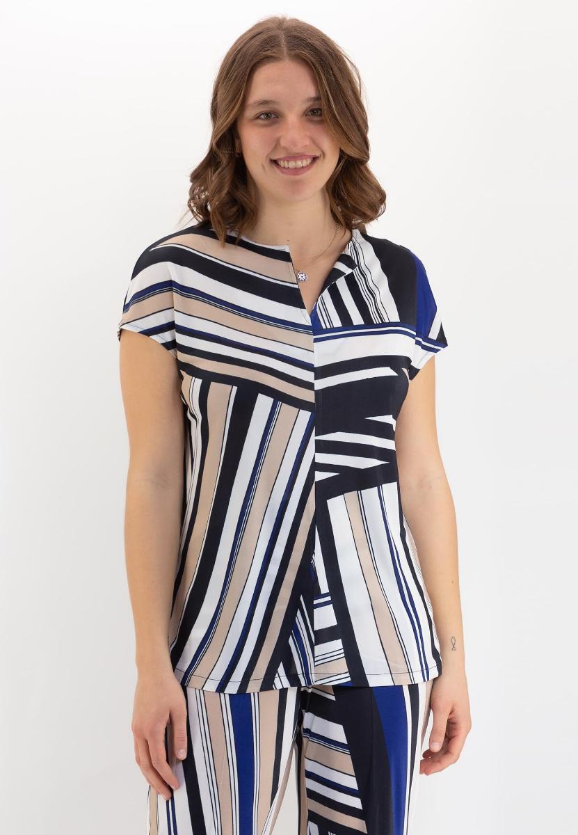 Maglietta stampa geometrica in viscosa RAGNO DH80T7