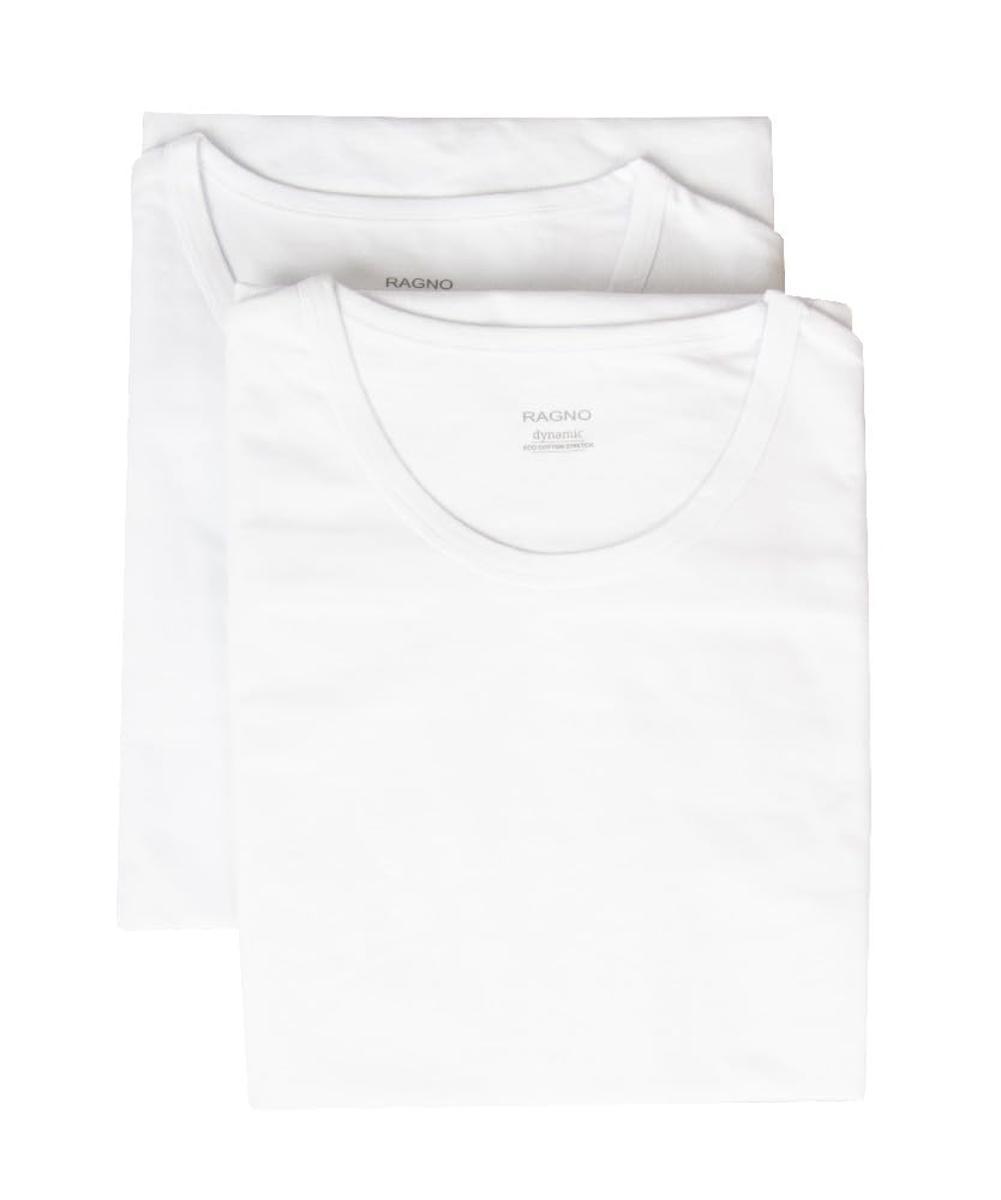 RAGNO T-Shirt Uomo Manica Corta paricollo Bordino Basso Confezione 2 Capi Eco Cotton Elasticizzato Bipack Articolo 611477