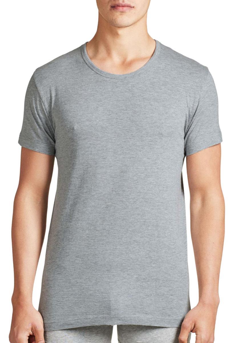 RAGNO T-Shirt Uomo Manica Corta paricollo Bordino Basso Confezione 2 Capi Eco Cotton Elasticizzato Bipack Articolo 611477-Grigio