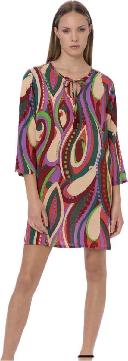 RAGNO Abito Mare Caftano in Georgette di Viscosa Art. DN11DE