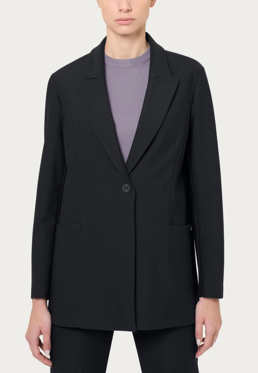RAGNO Blazer over destrutturato in tessuto compact do24g9-Nero