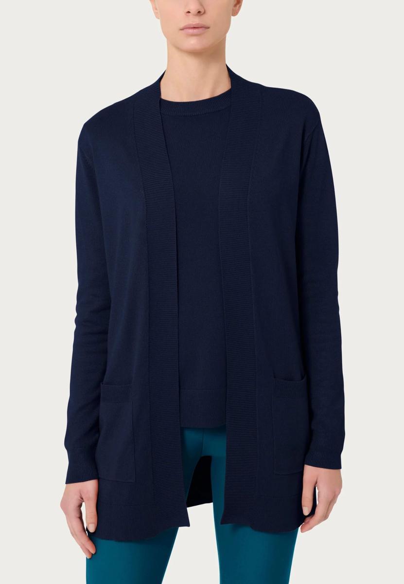 RAGNO Cardigan Aperto in Filato Super Soft finezza 12 Autunno-Inverno Art.DI44TI-Blu