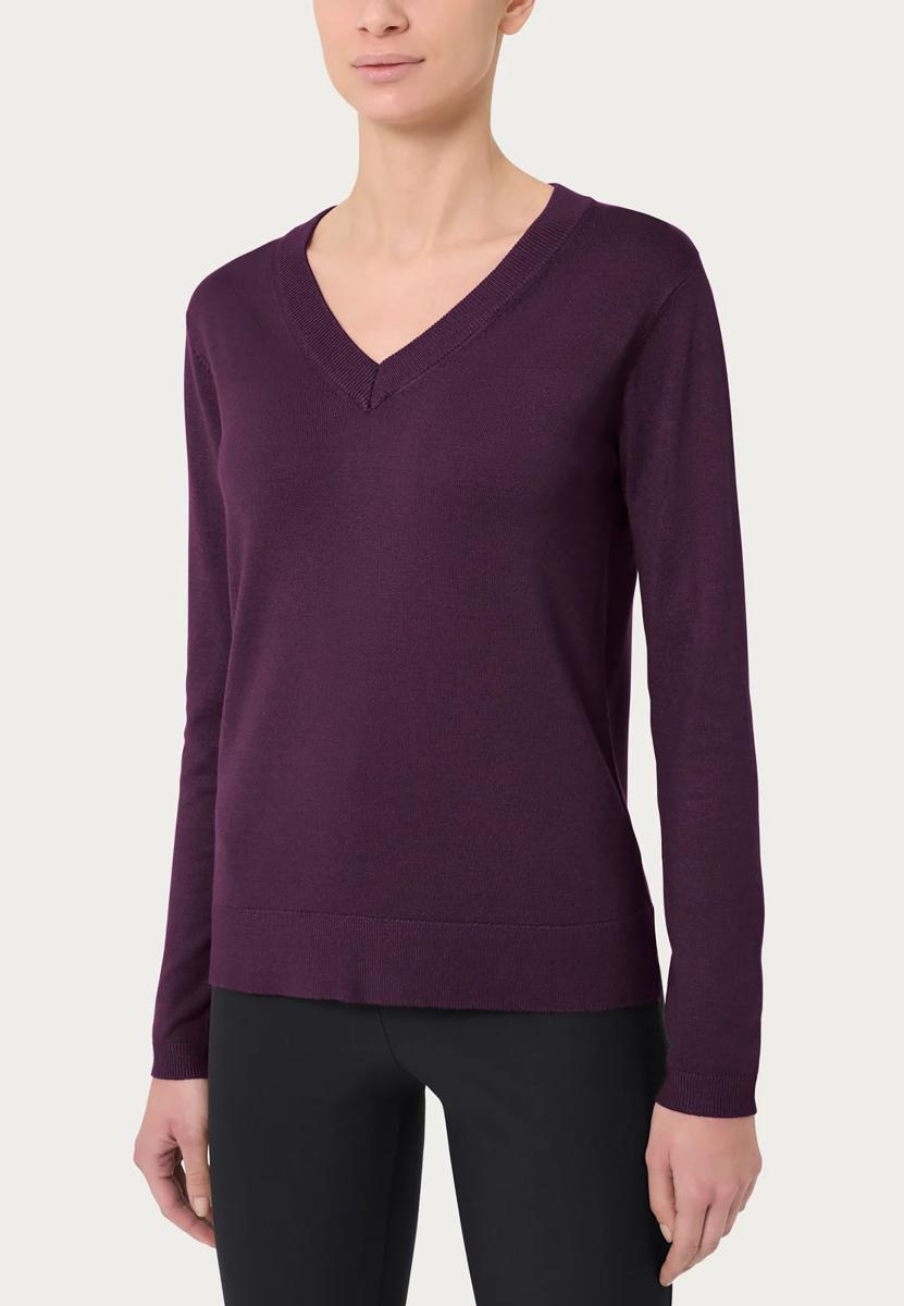 Maglia Scollo V Donna Caldo Viscosa RAGNO DI44TU-Viola