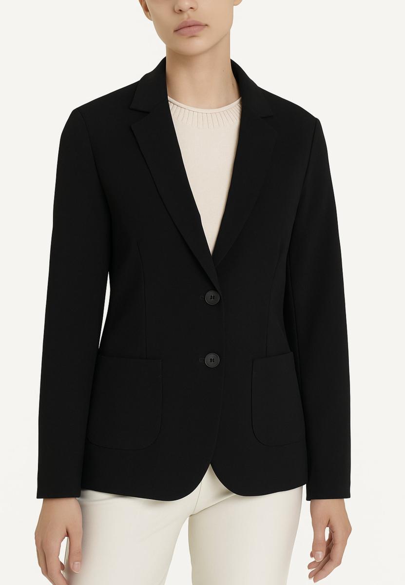 Blazer Compatto Nero con Due Bottoni by Ragno-Nero