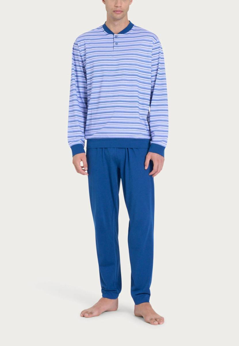 RAGNO Pigiama uomo in puro cotone con polsini art. U888NU